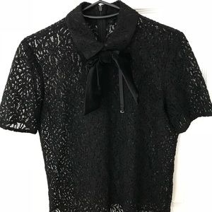 The Kooples Bow Tie Lace Top